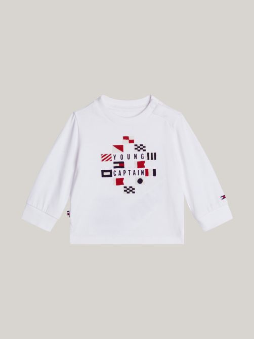 Flocked Logo Long Sleeve T-Shirt