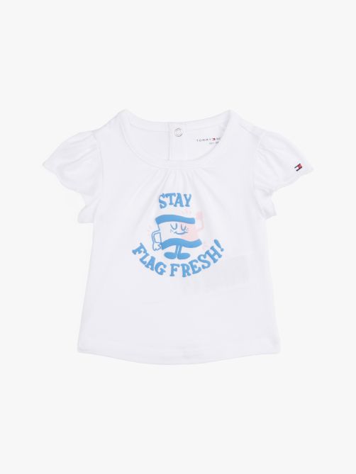 Graphic Frill Sleeve T-Shirt