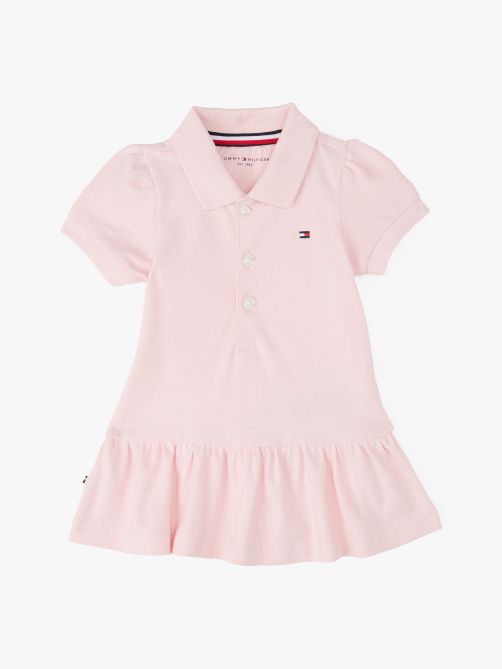 فستان بولو مزين بالشعار