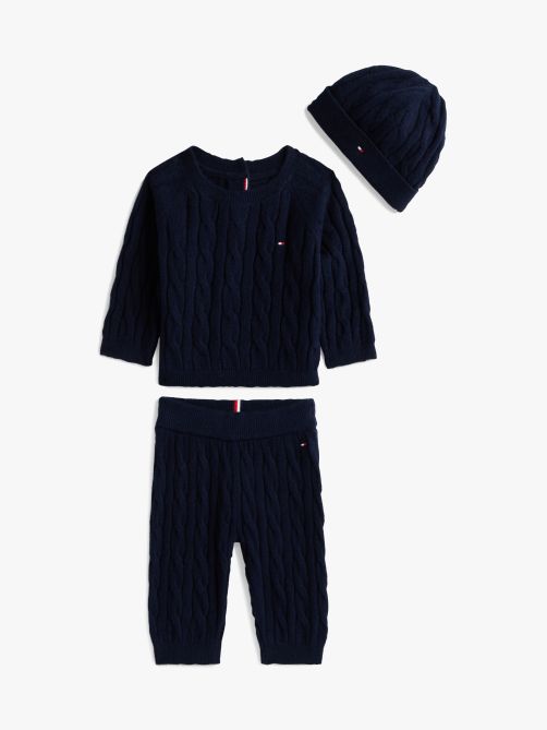 Cable Knit Three-Piece Outfit Gift Box