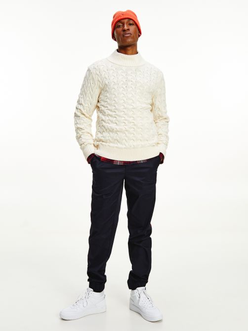 Chevron Knit Mock Turtleneck Jumper