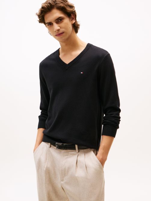 V-Neck Jumper with Cashmere