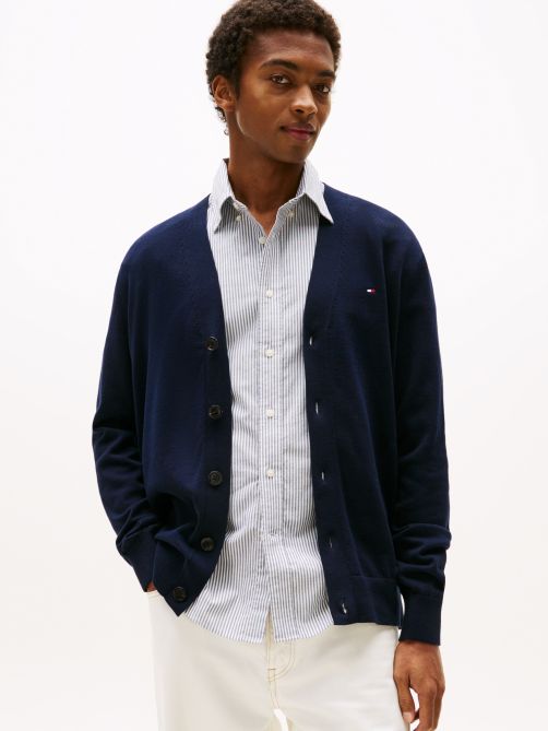 Flag Embroidery V-Neck Cardigan