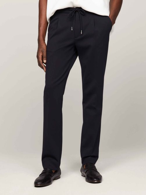 Denton Drawstring Waist Straight Trousers