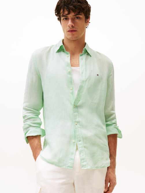 Pigment Dyed Linen Regular Fit Shirt