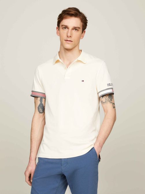 Slim Fit Contrast Cuff Polo T-Shirt