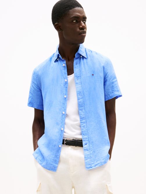 Short Sleeve Regular Fit Linen Shirt