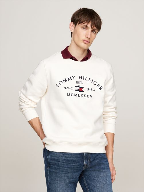 Logo Embroidery Crew Neck Sweatshirt