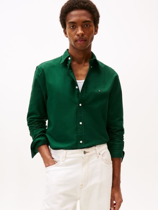 Regular Fit Flag Embroidery Oxford Shirt