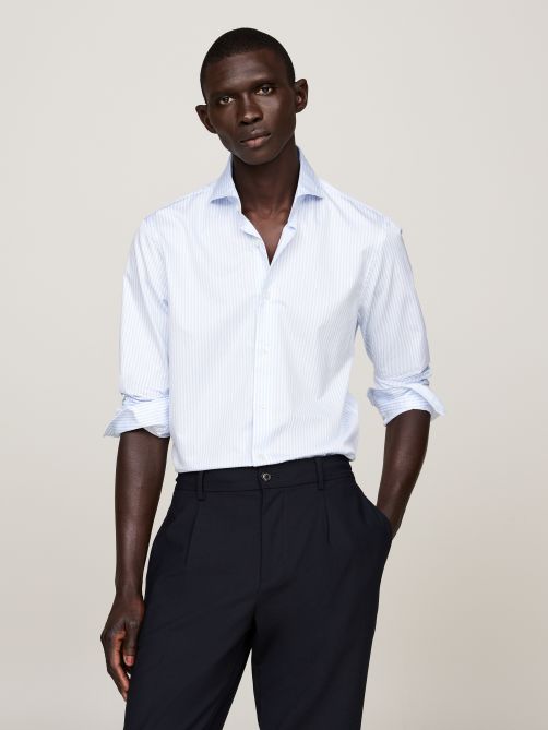 قميص مخطط بقصة سليم