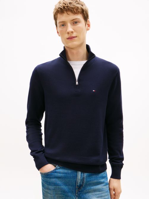 Quarter-Zip Mock Neck Jumper