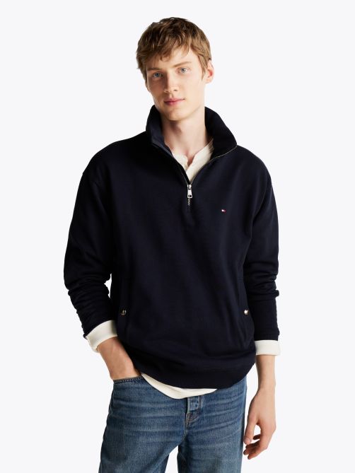 Half-Zip Stand-Up Collar Sweatshirt