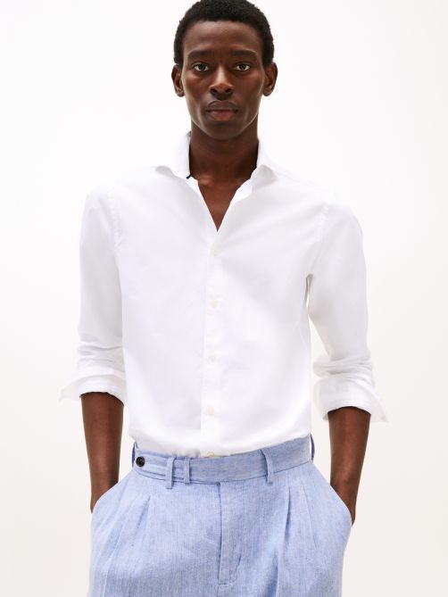 قميص تويل أنيق بقصة سليم