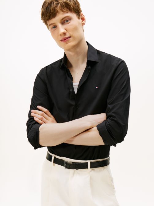 قميص بوبلين بقصة ضيقة