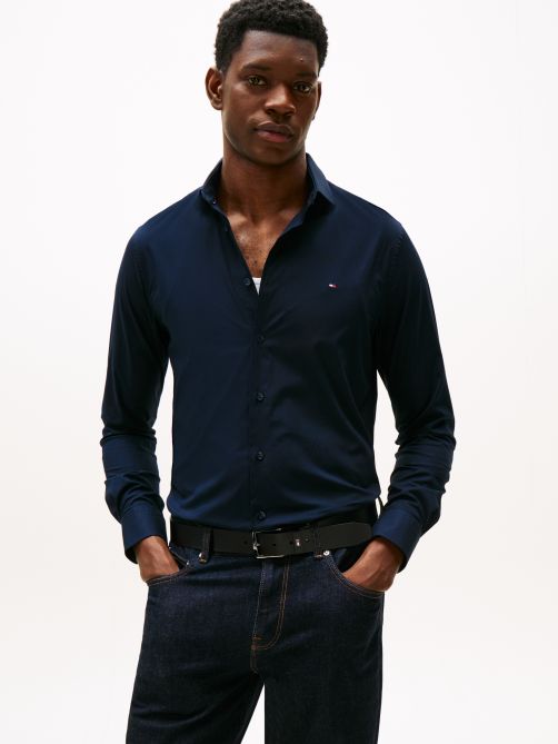 قميص بوبلين بقصة ضيقة