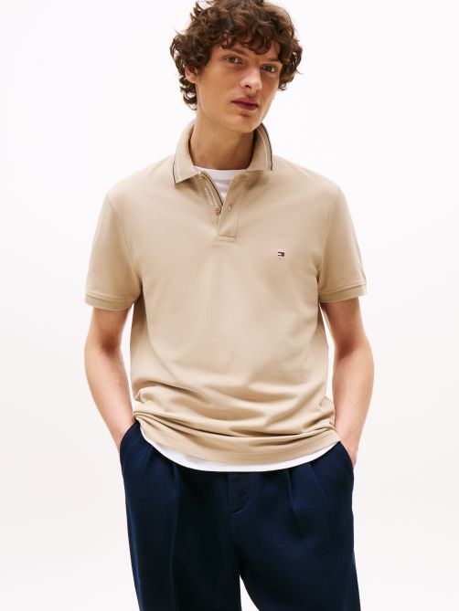 قميص بولو بياقة مميزة بقصة عادية