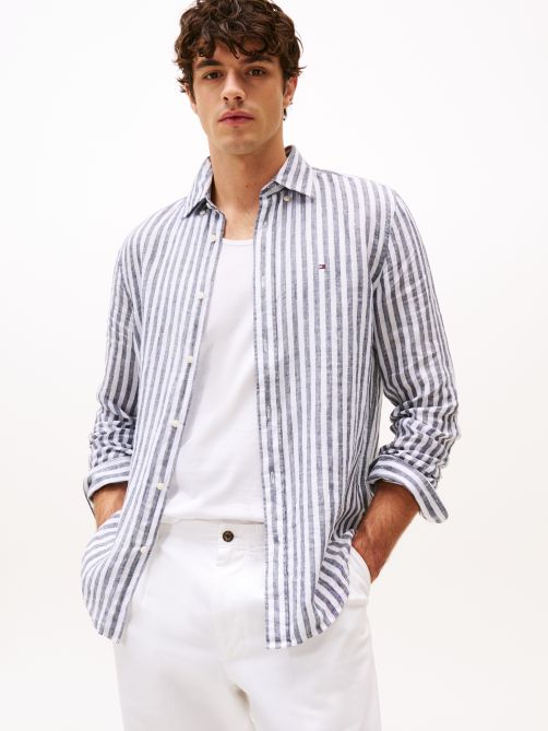Regular Fit Stripe Linen Shirt