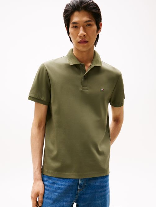 تيشيرت بولو من قماش إنترلوك بقصة عادية