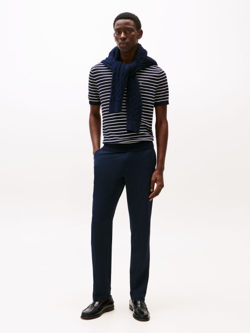 Straight Knit Chino Trousers