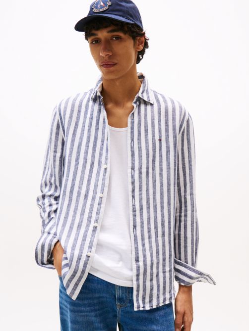 Regular Fit Stripe Linen Shirt