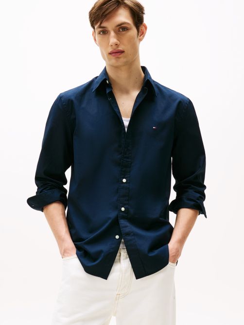 قميص بوبلين بقصة عادية