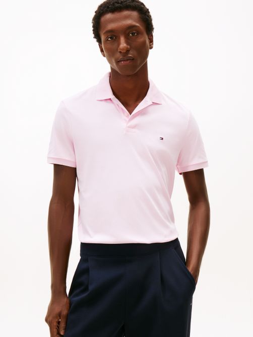 قميص بولو بقصة عادية مطرز بعلم الشعار