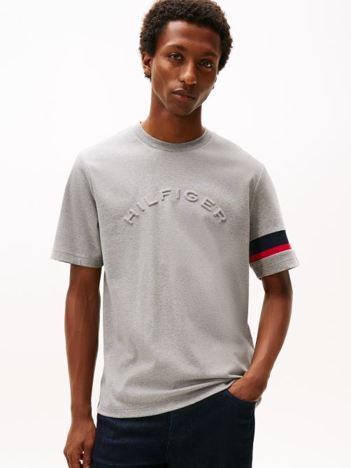 Colour-Blocked Sleeve Interlock Knit T-Shirt