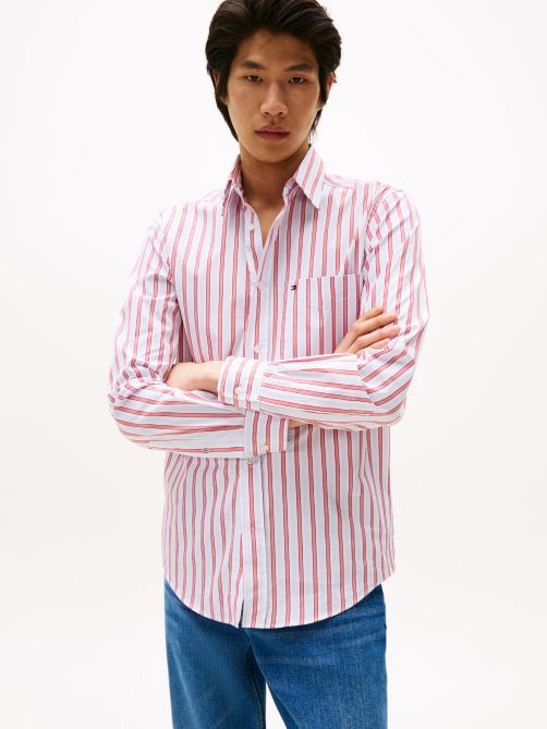 قميص دوبي مخطط بقصة عادية