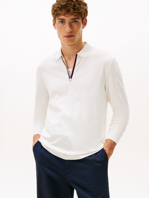 Interlock Zip Long Sleeve Polo Shirt