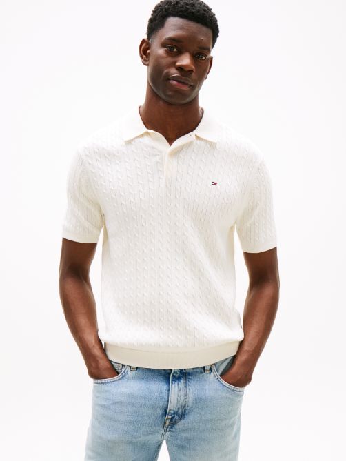 قميص بولو محبوك بقصة عادية 