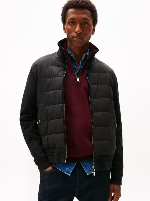 Smart Casual Mixed Texture Zip-Thru Jacket