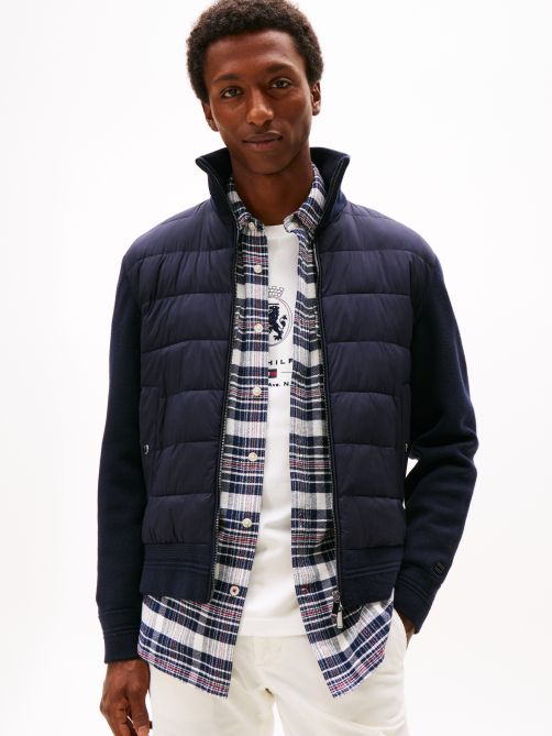 Smart Casual Mixed Texture Zip-Thru Jacket