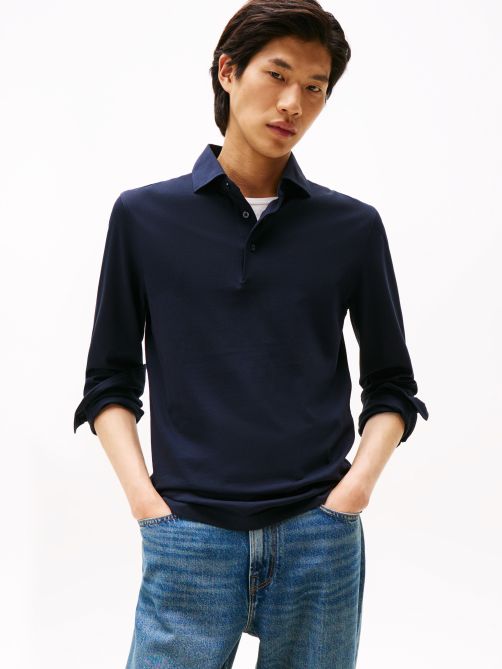 Smart Casual Slim Fit Long Sleeve Polo Shirt