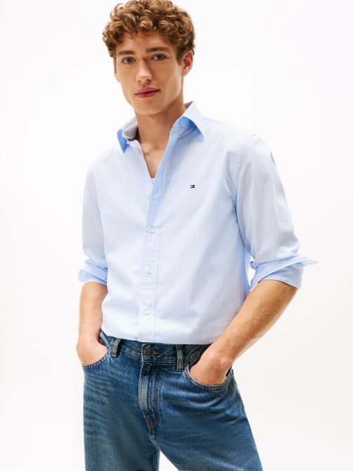 قميص بوبلين بقصة عادية بتقنية TH Flex