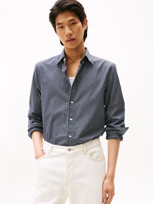 قميص بوبلين بقصة عادية بتقنية TH Flex