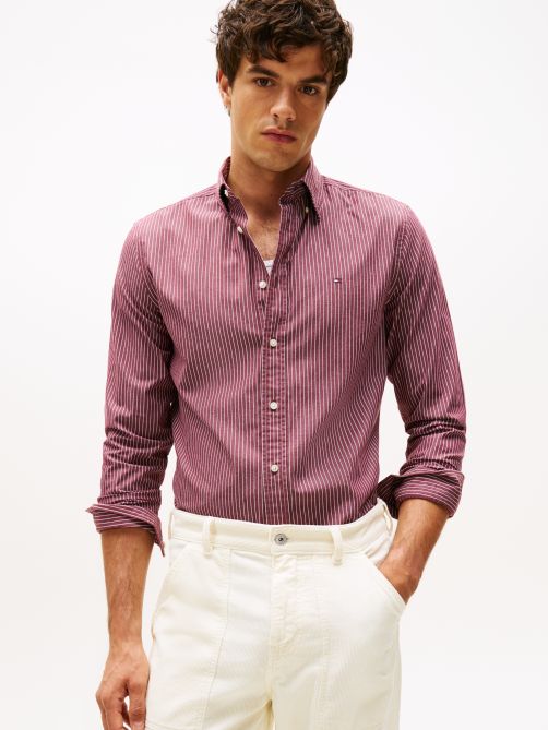 قميص بوبلين بقصة عادية بتقنية TH Flex