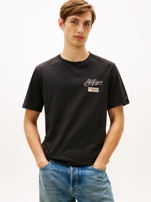 Textured Logo Crew Neck T-Shirt