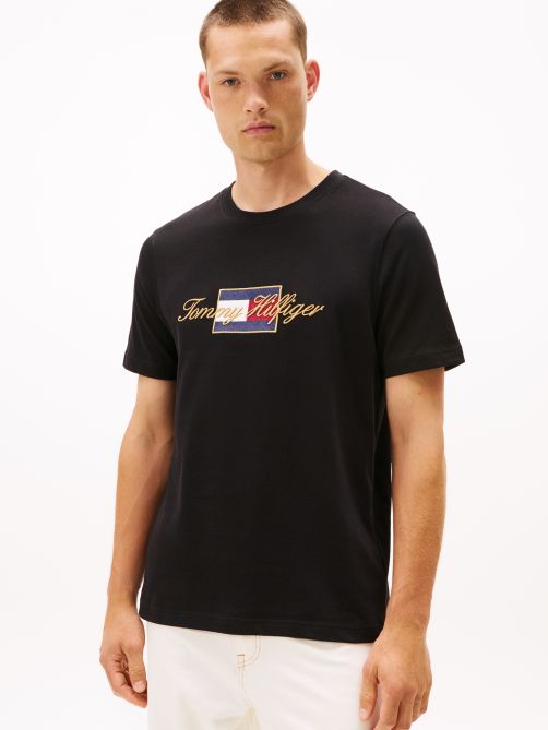 Logo Embroidery Crew Neck T-Shirt