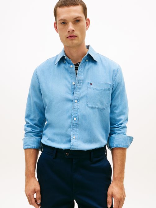 Bedford Indigo Regular Fit Long Sleeve Shirt