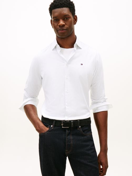 Twill Pinstripe Long Sleeve Shirt