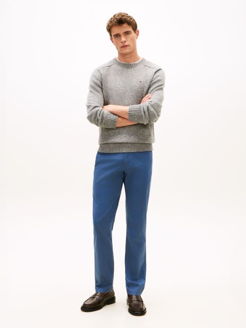 Denton Textured Print Straight Leg Trousers