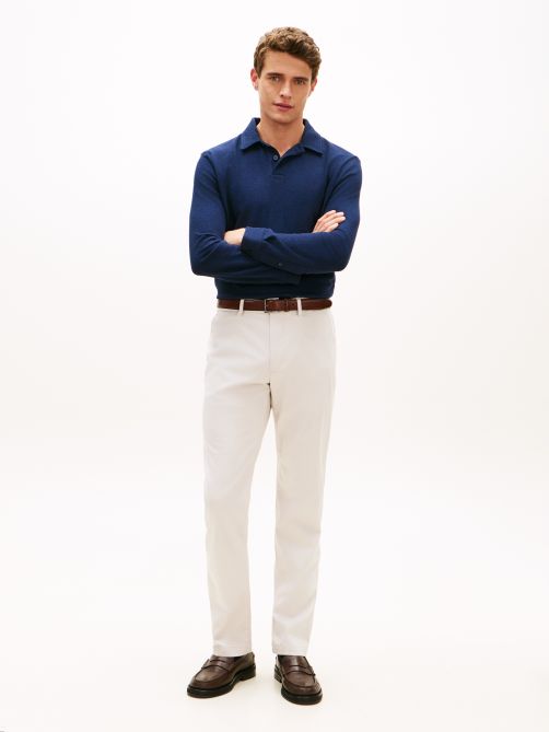 Denton Textured Print Straight Leg Trousers