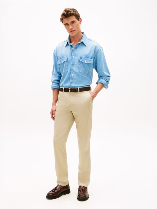 بنطلون تشينو دينتون ساتان بساق مستقيمة