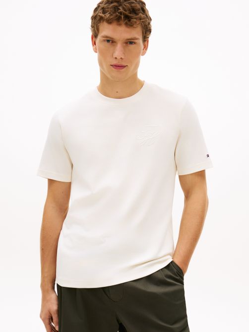 Tonal Logo Embroidery Crew Neck T-Shirt
