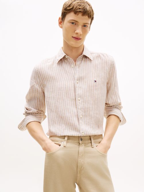 Regular Fit Bengal Stripe Pure Linen Shirt