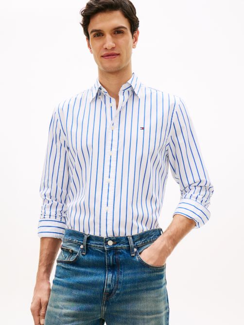 TH Flex Regular Fit Stripe Poplin Shirt