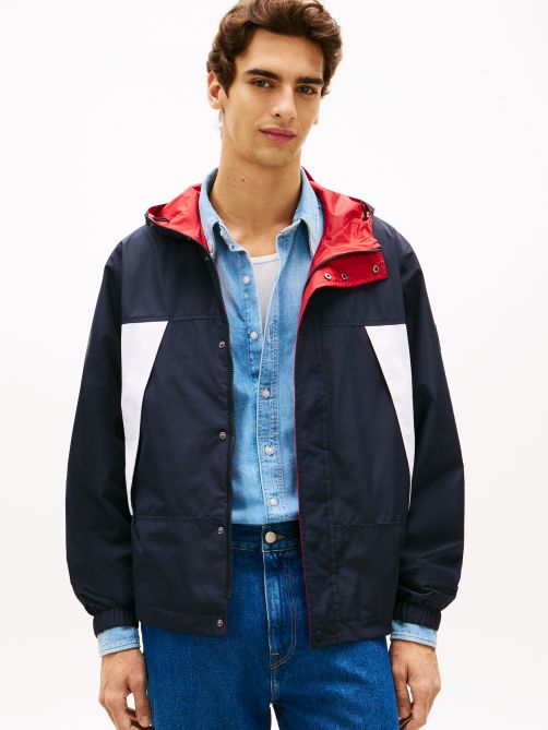 Reversible Colour-Blocked Hooded Jacket