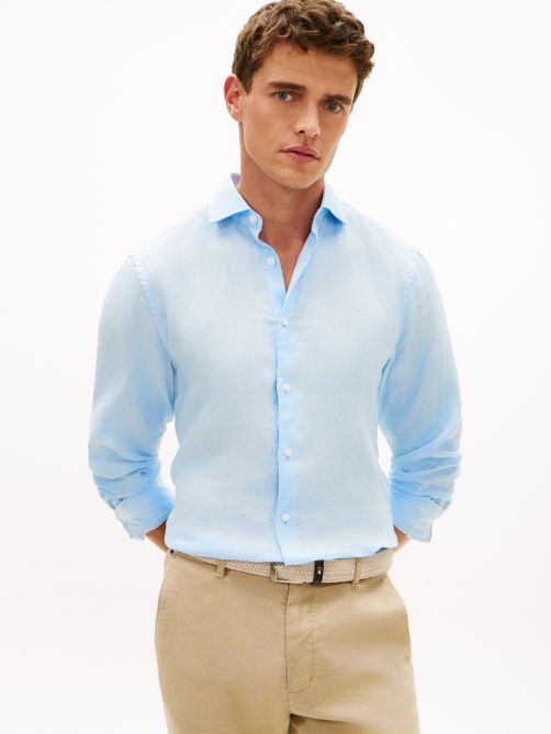 Smart Casual Slim Fit Pure Linen Shirt
