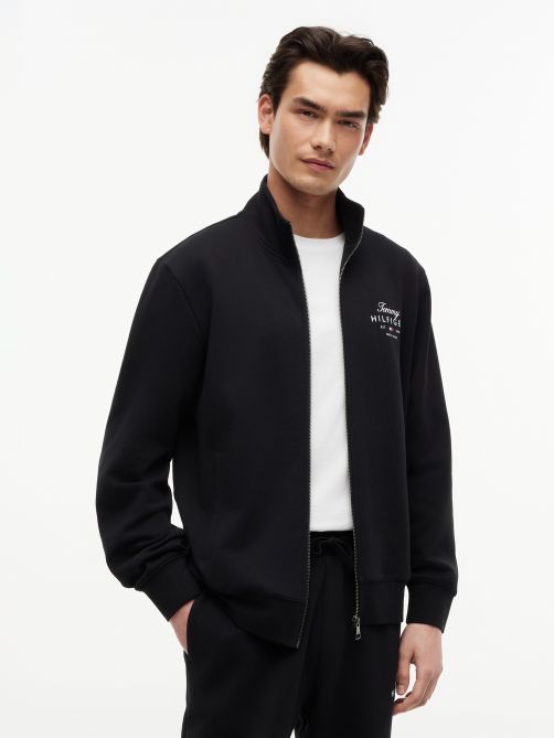 Logo Mock Neck Zip-Thru Sweatshirt