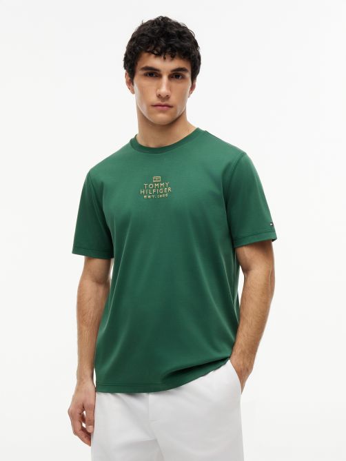 Tonal Logo Embroidery Interlock Knit T-Shirt